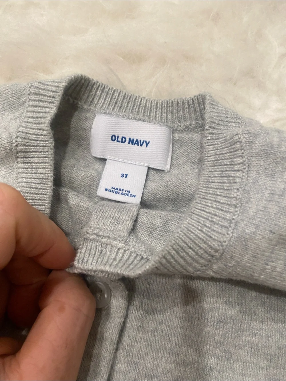 Old Navy Gray Button-Front Kids Cardigan 3T